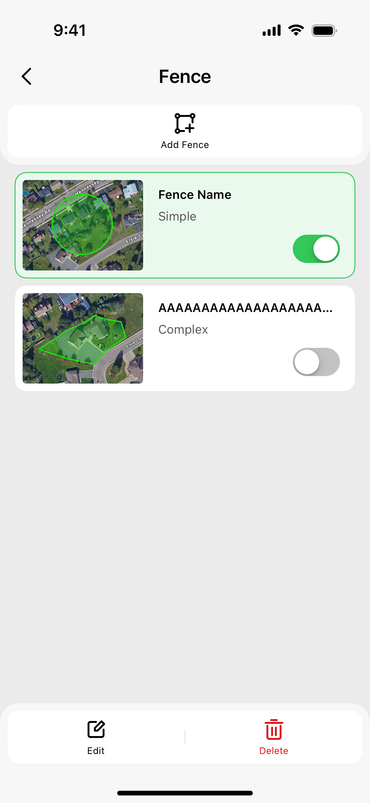 add and delete fences
